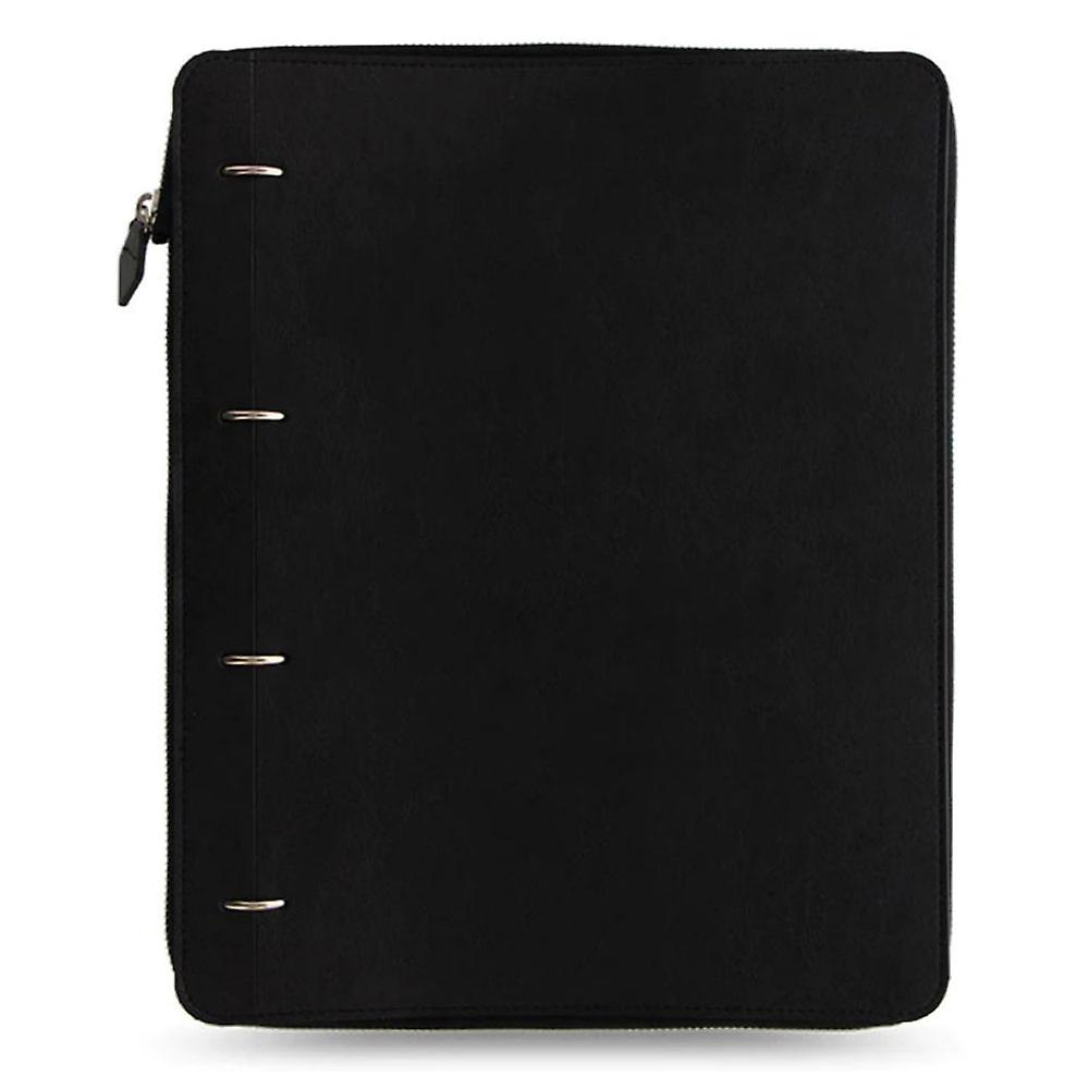 Filofax Quality Monochrome Personal Secure Zip Clipbook in Stylish Black Design