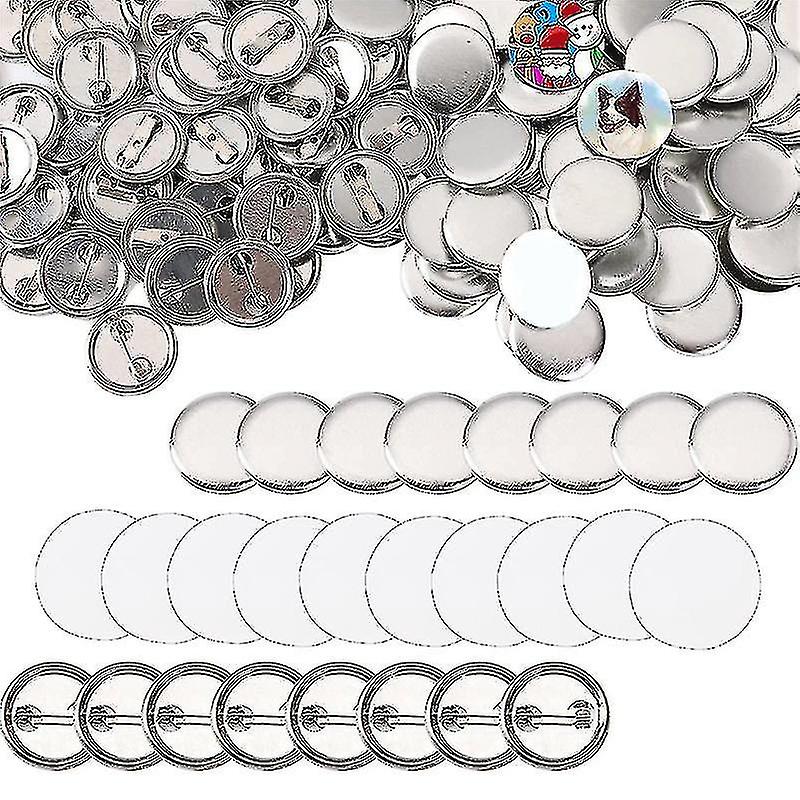 600 Pcs Blank Button Making Supplies 25mm / 1inch Back Button Pin Making Kit Metal Parts For Button M