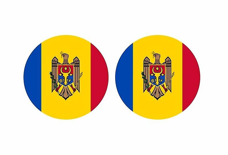 2x stick sticker round cocarde Moldovan flag