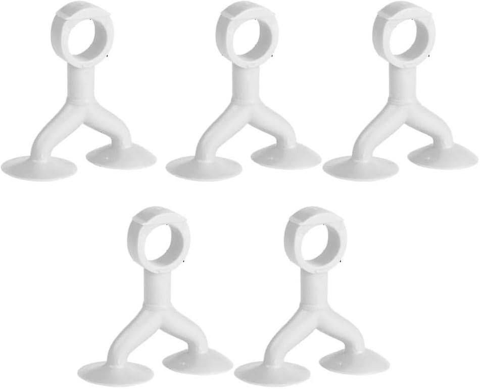 White Silicone Doorstop Wall Protector, 5pcs Double Suction Cup for Strong and Soft Protection against Wall Damage