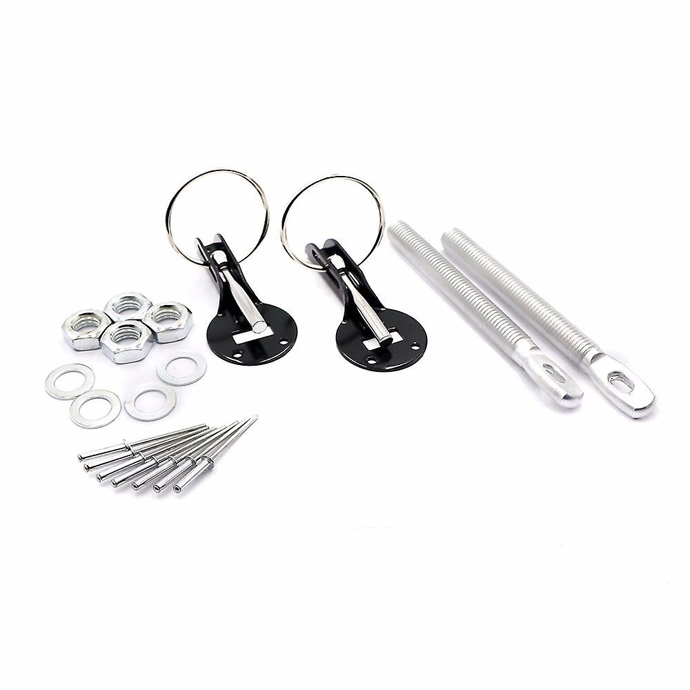 LBQ 2Pcs Universal Racing Aluminum Alloy Bonnet Hood Pin Lock Kit Down Hood Lock Pins Cars Accessaries HL-1006