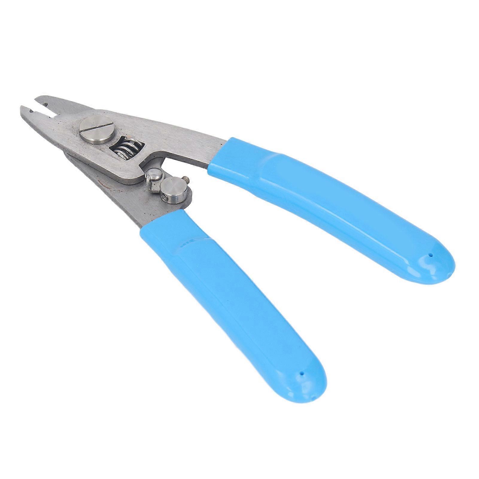 2 Hole Wire Stripper Stainless Steel Optical Fiber Stripper High Accuracy Stripping Tool for Optic Core and Coating Blue