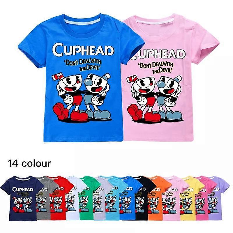 חדש Cuphead בנים בנות 100% כותנה יום יומי שרוולים קצרים ילדים חולצות טי צמרות מתנה