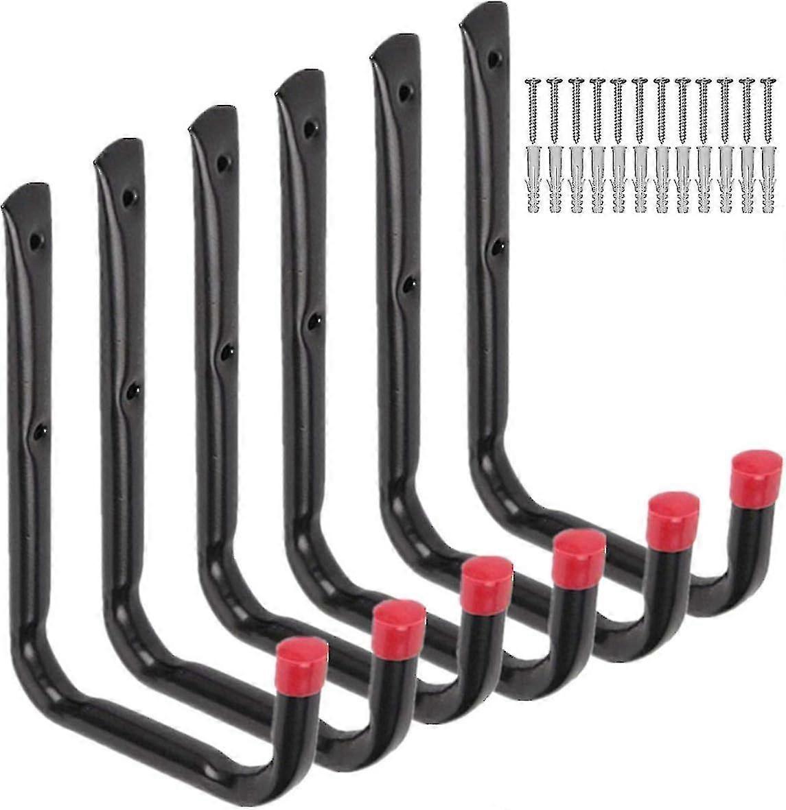 ヘビーデューティガレージストレージユーティリティフック、ユニバーサルウォールマウントUラックオーガナイザーシステム、自転車用万能ハンガー、椅子、ホース、ツール