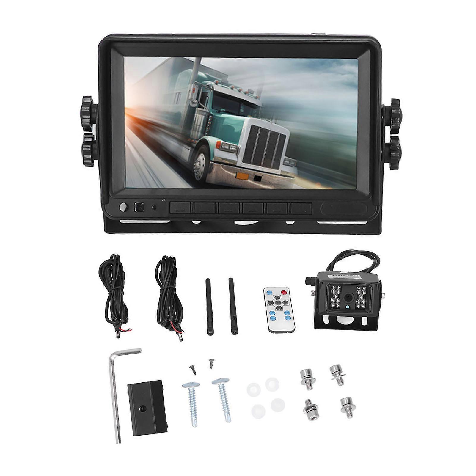 Car Backup Camera with 7in AHD Monitor Waterproof AHD Reversing Display Night Vision for Trucks RVs Buses 12V36V E2U611