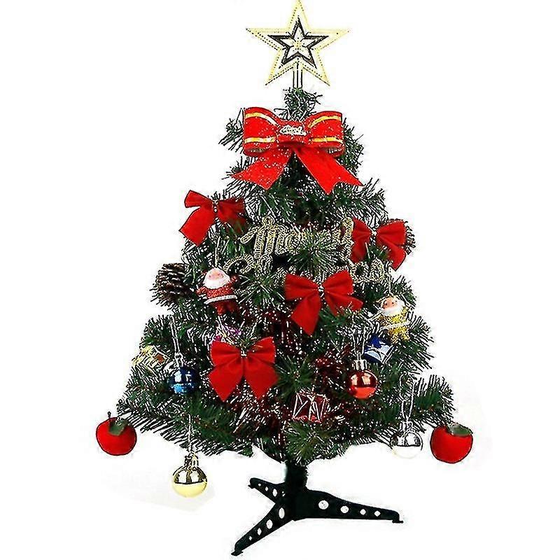 Mini Christmas Tree with Ornaments, Tabletop Artificial Holiday Tree Decor with Operated Christmas H