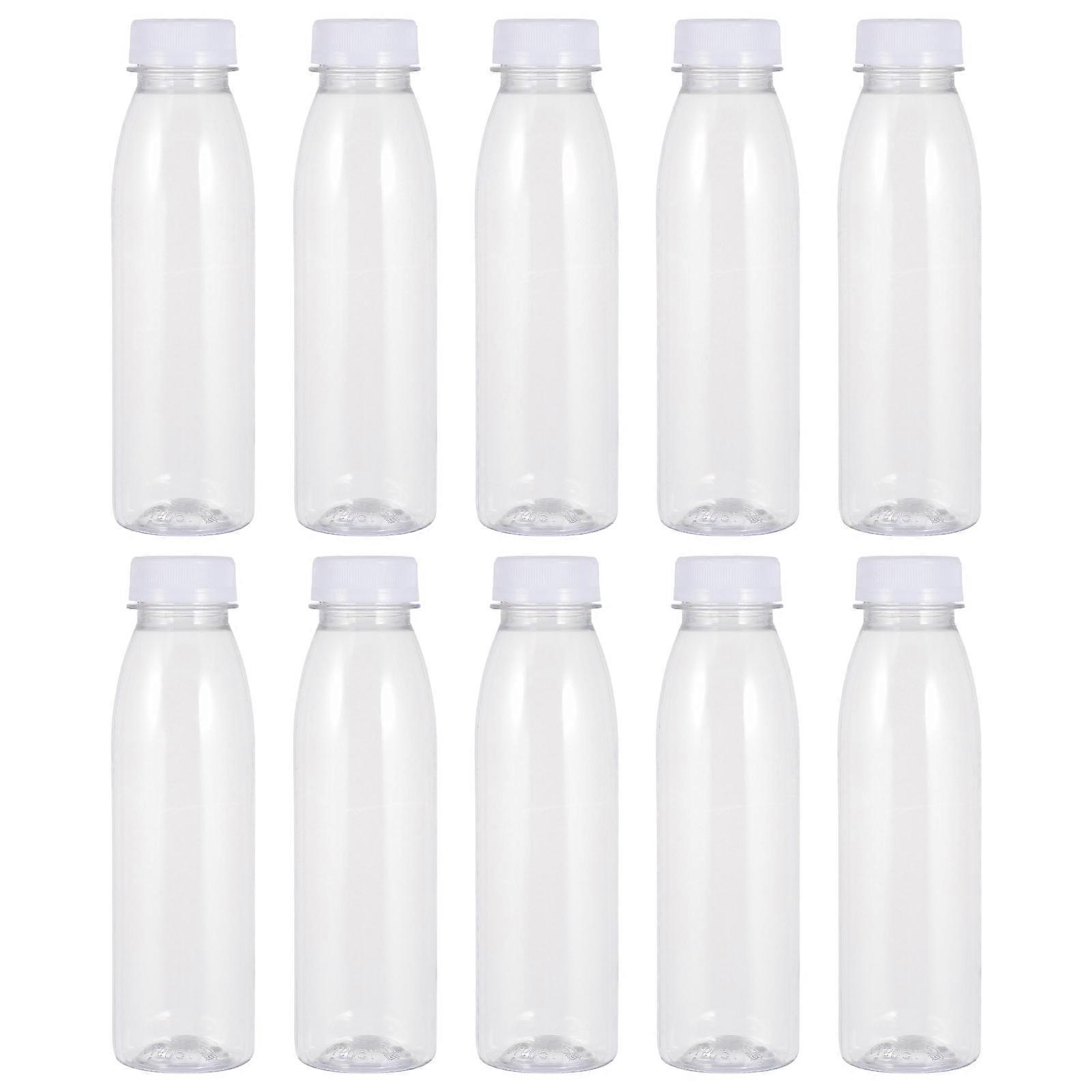 10 Pcs 350 ML Multipurpose Empty Bottles Reusable Juice Bottles (Transparent)