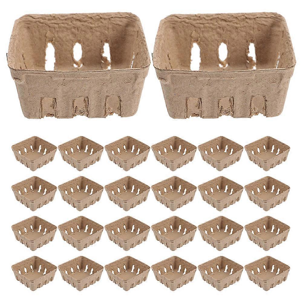 30pcs Obstverpackung Box Papier Fruchtfleisch Beerenkorb Gemüse Obst Tablett Obst Behälter