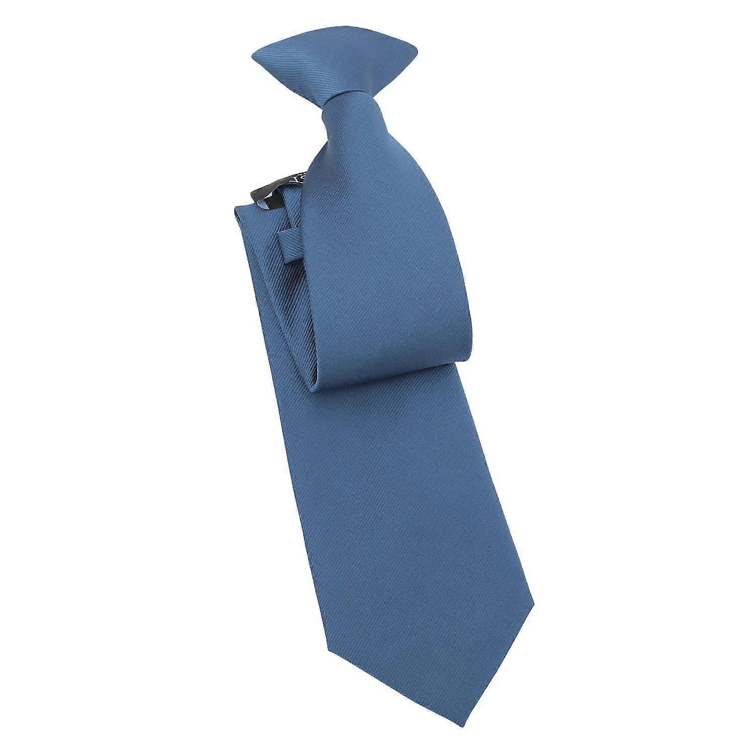 Blue Nights Plain Twill Clip On Tie