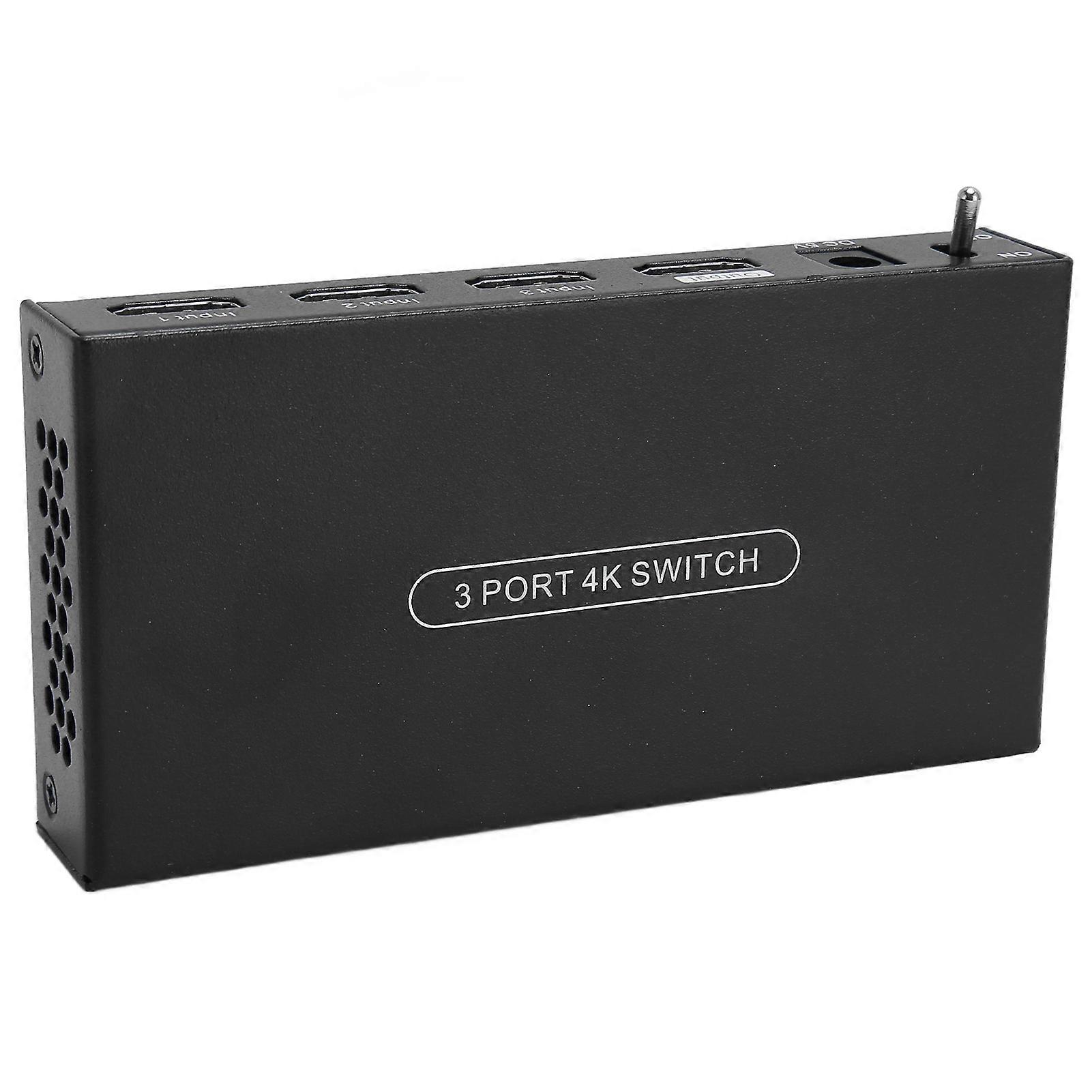 HD Multimedia Interface 2.0 Switcher 3 in 1 Out 4K 60Hz Video Switch with Remote Control for Game Console PC 110240V EU Plug