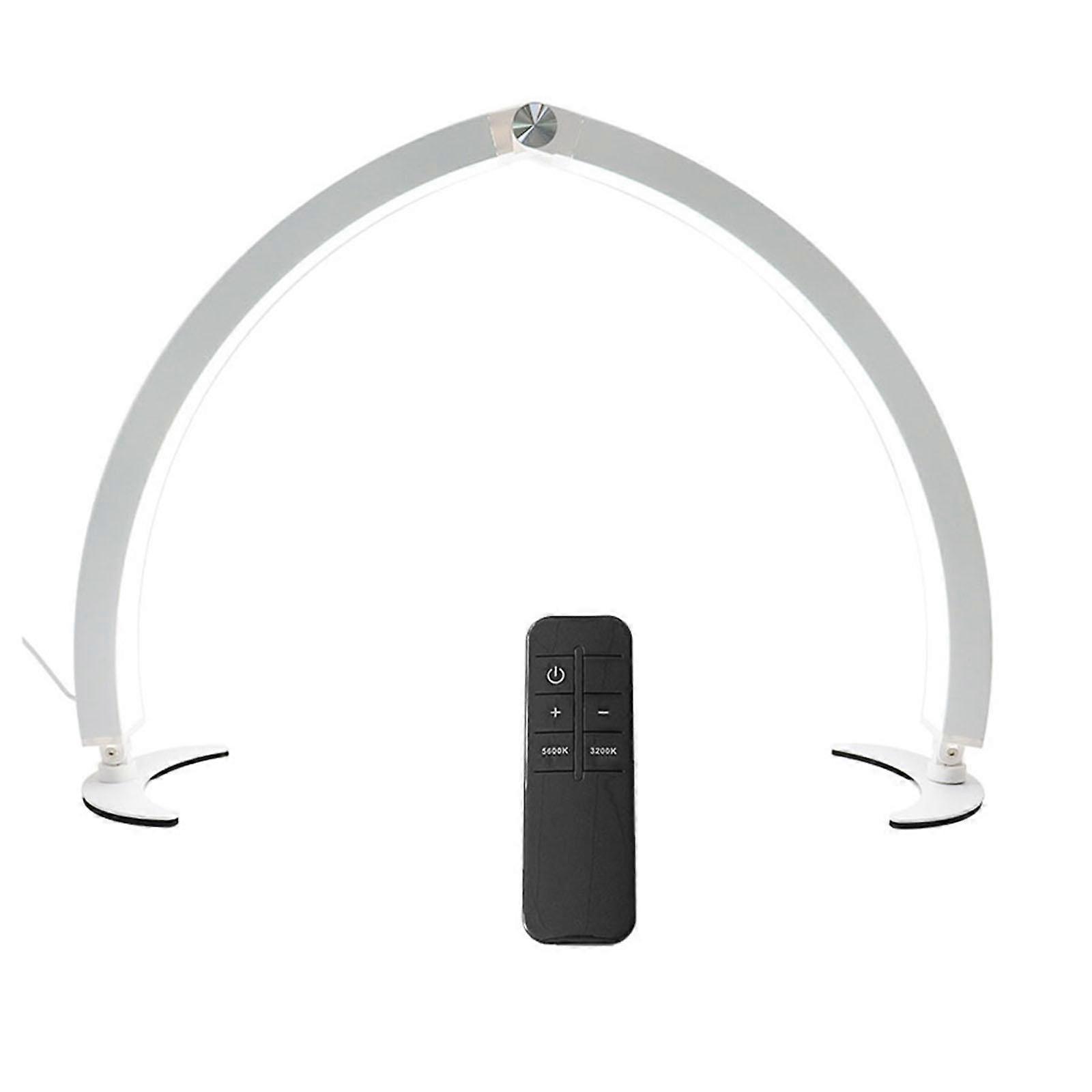 Half Moon Nail Lamp for Desk Foldable Lighting for Eyebrows Crafts Lash Work white