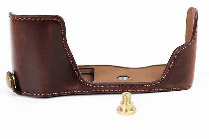 Genuine Real Leather Half Case Grip for Olympus E-M10 Mark II Camera
