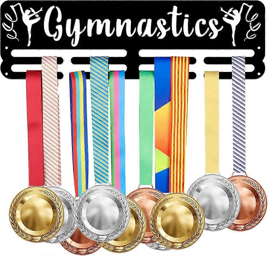 1Set Gymnastics Medal Holder Rhythmic Gymnastics Display Hanger Rack Frame Sturdy Steel Metal Wall Mounted Hooks Medal Rack Display Load Capacity 10-1
