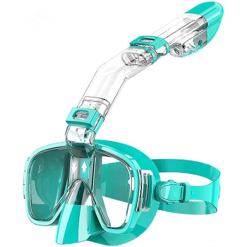 Snorkel Mask Foldable Diving Mask Set with Dry and Camera Mount, Anti-Fog Professional Snorkeling G