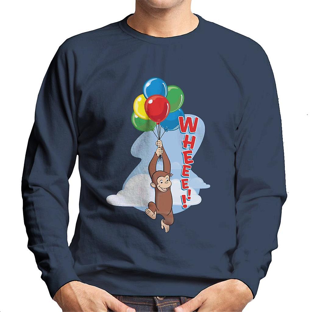 Curious George Floating On Balloons Men's Sweatshirt