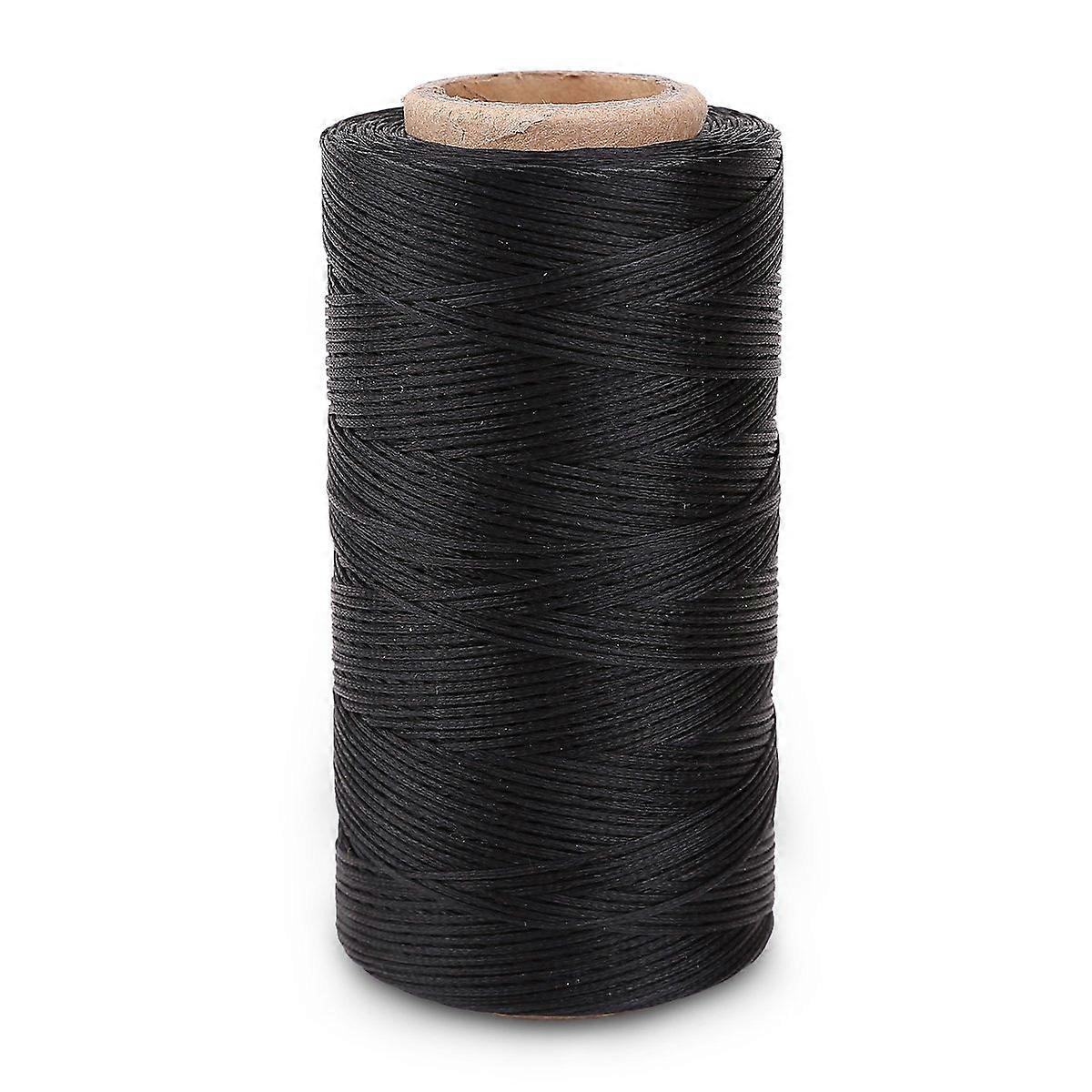 Bobine de fil de cire plate 260M cuir cuir DIY DIY noir