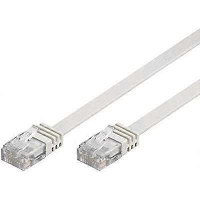 Cable de red UTP Cat6 Cable de conexión 10 m, blanco, plano