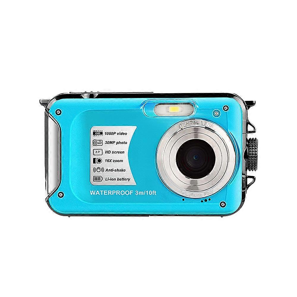 1080P Ultra HD Action Camera with 2.7in TFT Screen 30MP Anti-shaking Underwater 3-meter Waterproof 16Digital Zoom Support 128GB TF Card with Battery L