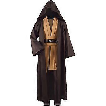 Kids Jedi Knight Costume Set - Hooded Robe With Tunic, Pants & Belt For Halloween Cosplay