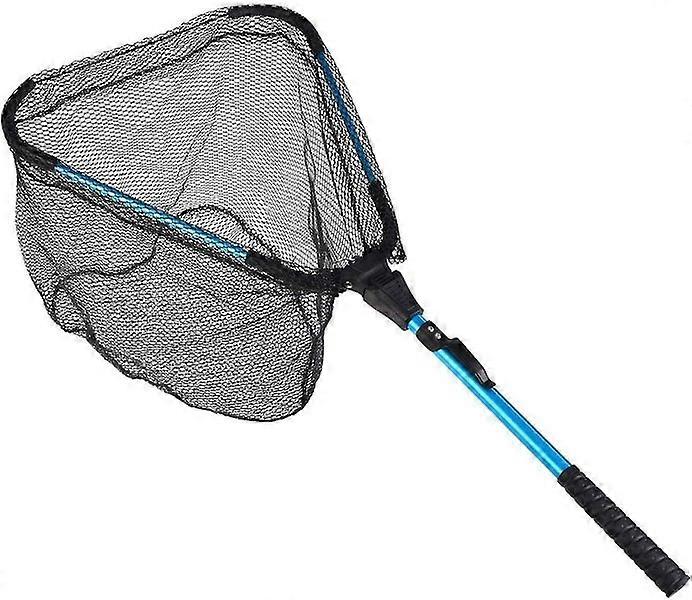 Floating Fishing Net, Triangle Foldable Telescopic Rod Rubber Coated Floating Fi