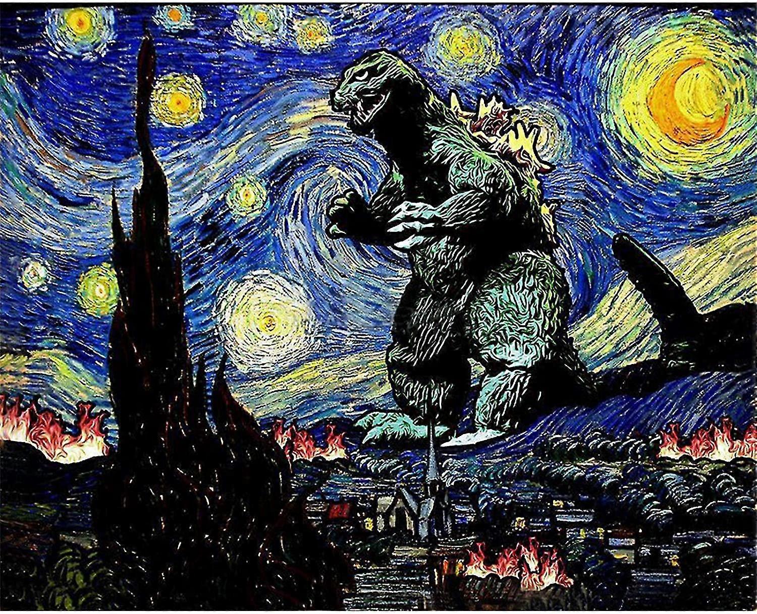 دي الماس التطريز غودزيلا الماس اللوحة الصليب غرزة الماس الفسيفساء قماش الجدار الفن