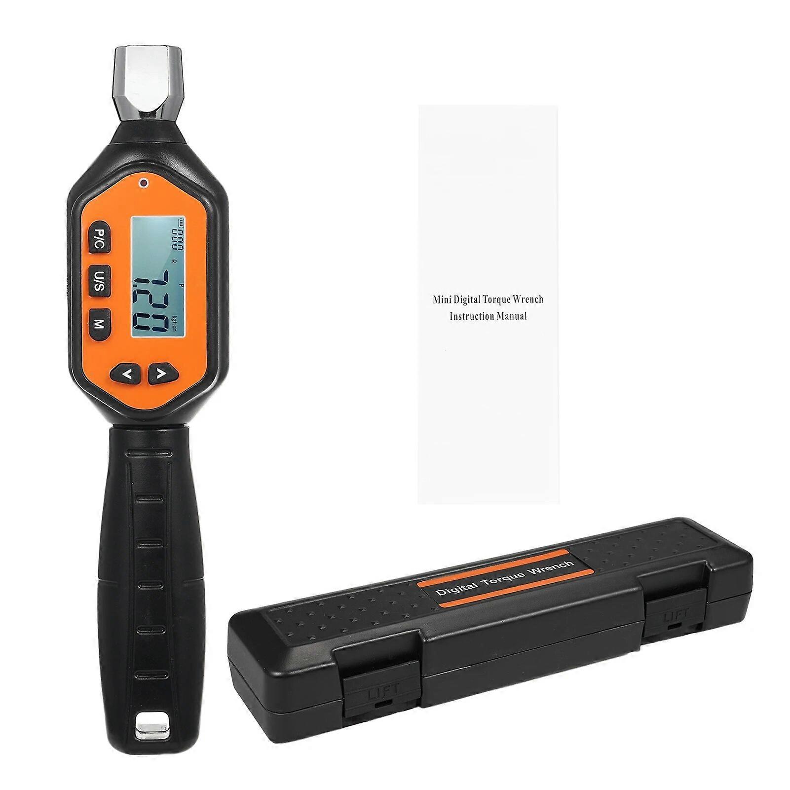 1/2'' Drive Mini Replaceable Head Digital Torque Wrench Digital Torque Wrench Sound LED Alarm Real-time Peak 3 Measuring Modes