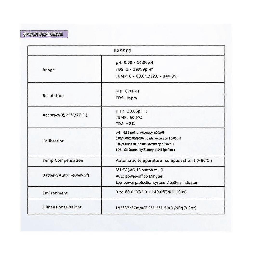 Tds / Ph / Temp Three In One Test Pen Ph Pen Ph Water Test Pen