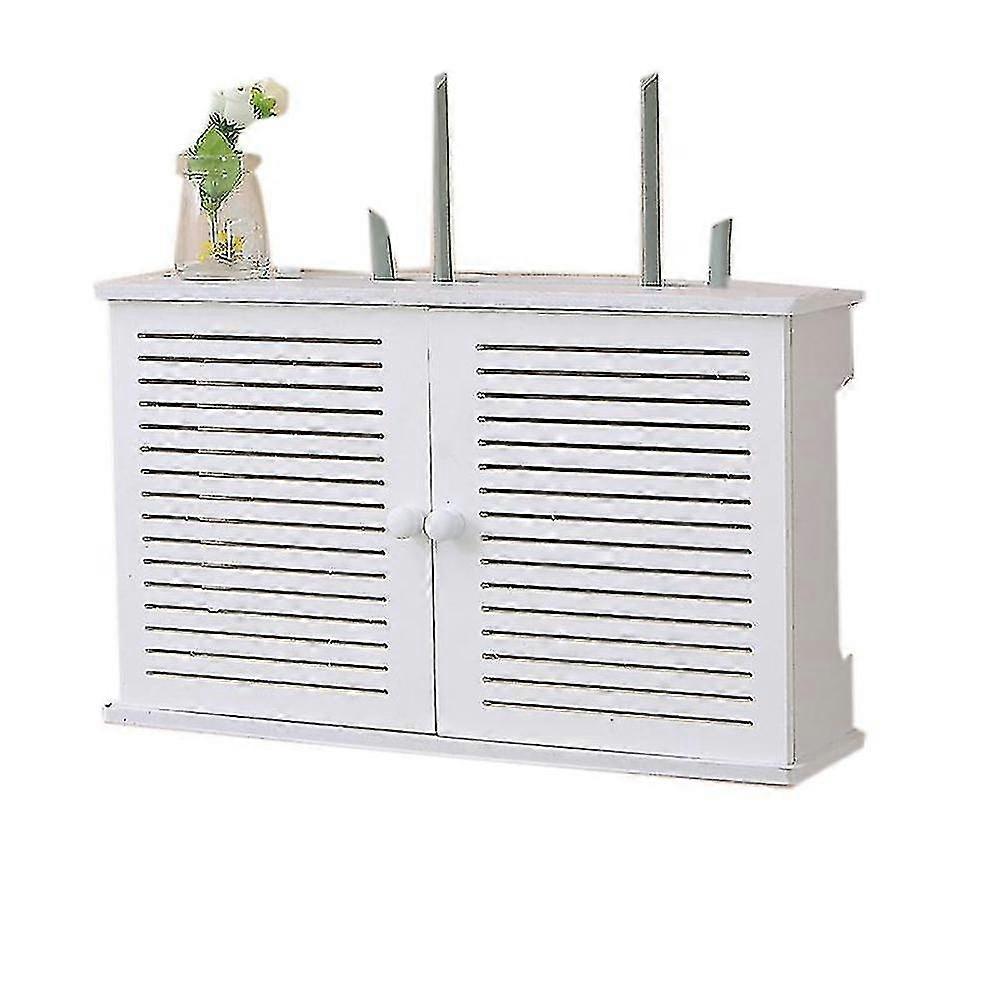 Wireless Wifi Router Storage Boxes Wooden Box Cable Power Plus Wire Bracket Wall Hanging Plug Board