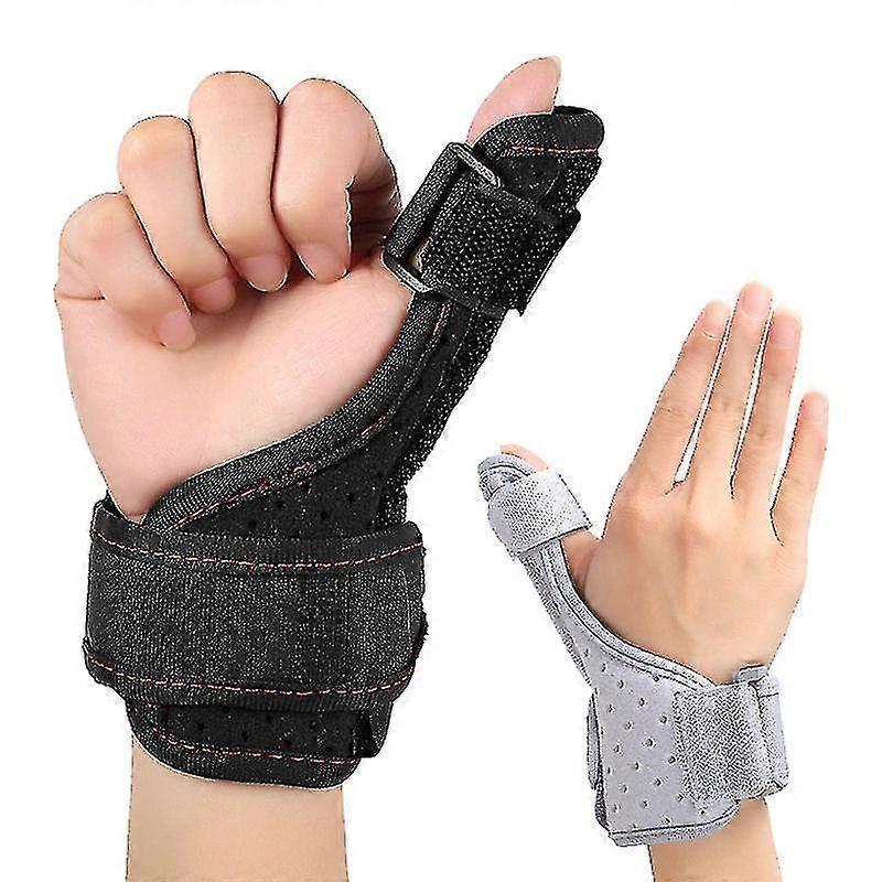 1pc Aluminum Brace Support Guard Splints Compression Finger Splint Adjustable Wrist Support(grey)