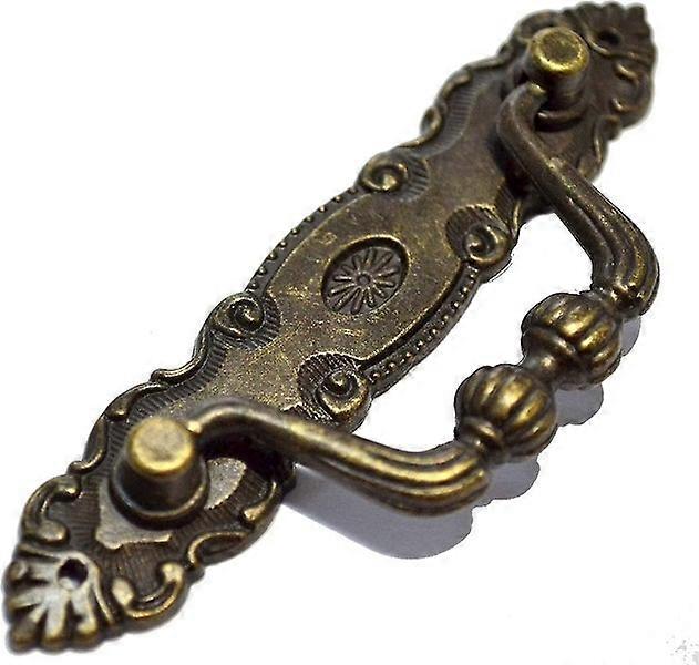 4 Pcs Bronze Ring Drawer Pulls Vintage Decorative Handles Antique Floral Knobs W