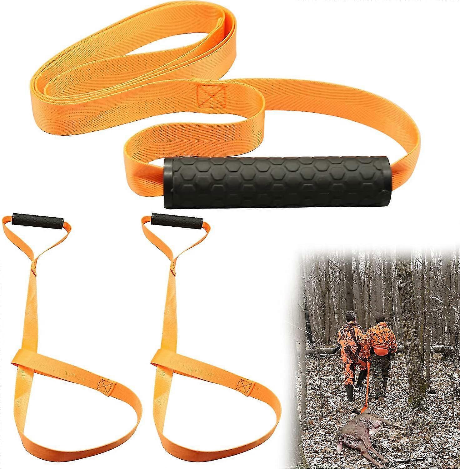 3 قطع حبل سحب الغزلان مع مقبض غير قابل للانزلاق ، حزام سحب الغزلان الثقيلة الصيد سحب الحبل ، تحمل قوي