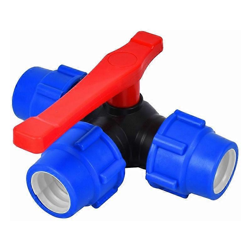 Shut-Off Ball Valve,40mm Quick Connect Three-Way Ball Valve PVC PE Pipe Quick Switch T-Connector (Size : 40mm)