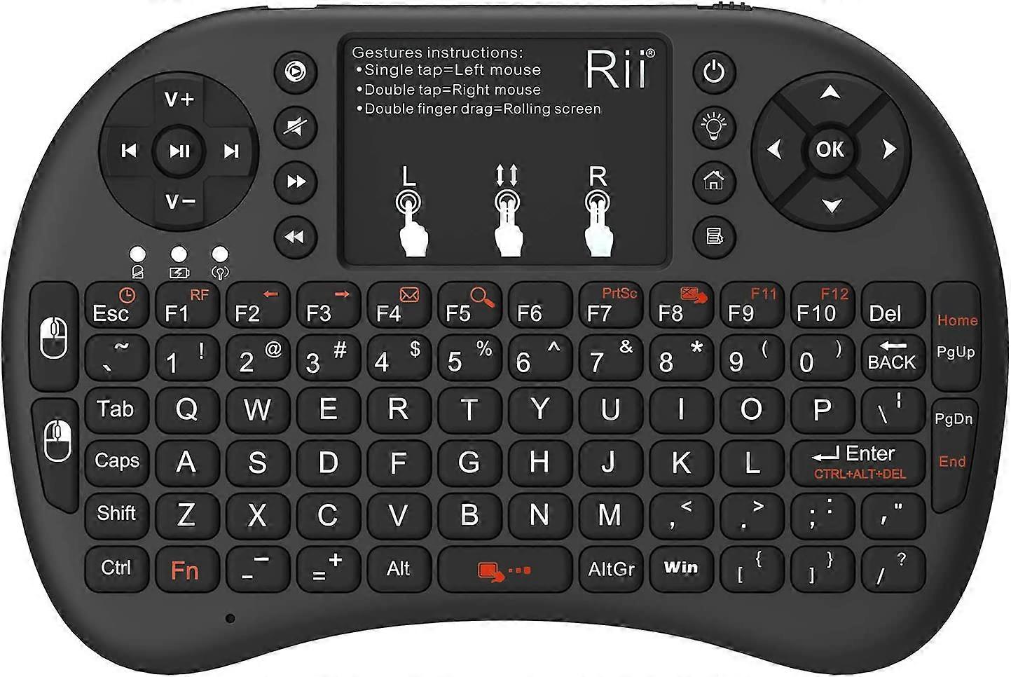 2.4GHz Mini Wireless Keyboard with TouchpadQWERTY Keyboard, Backlit Portable Keyboard with Remote Control for Laptop/PC/Tablets/Windows/Mac/TV/Xbox/PS