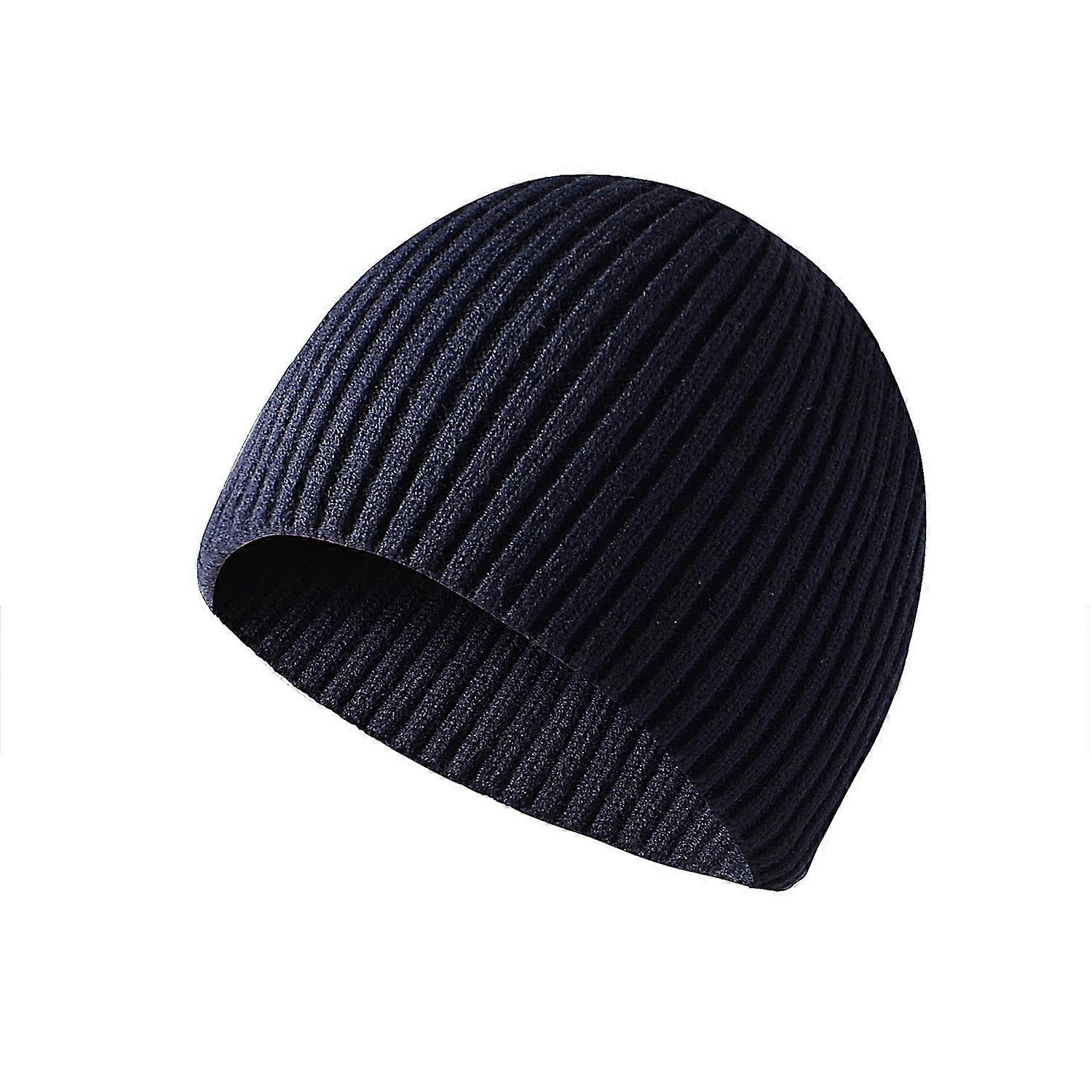 Men Winter Warm Elasticity Beanie,Navy Blue