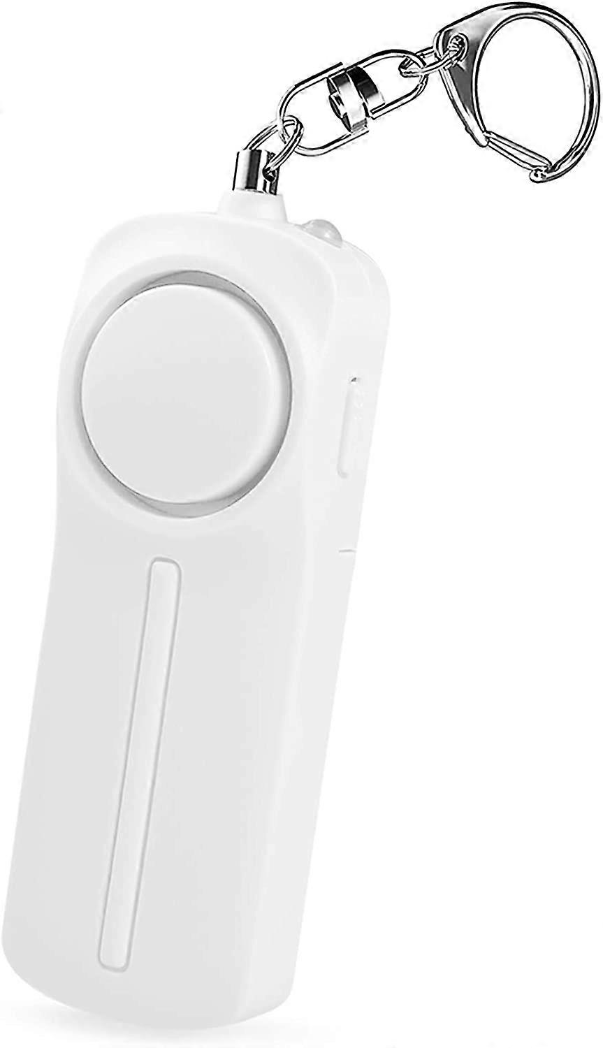 Alarma de autodefensa personal de 130db, llavero de alarma (blanco)