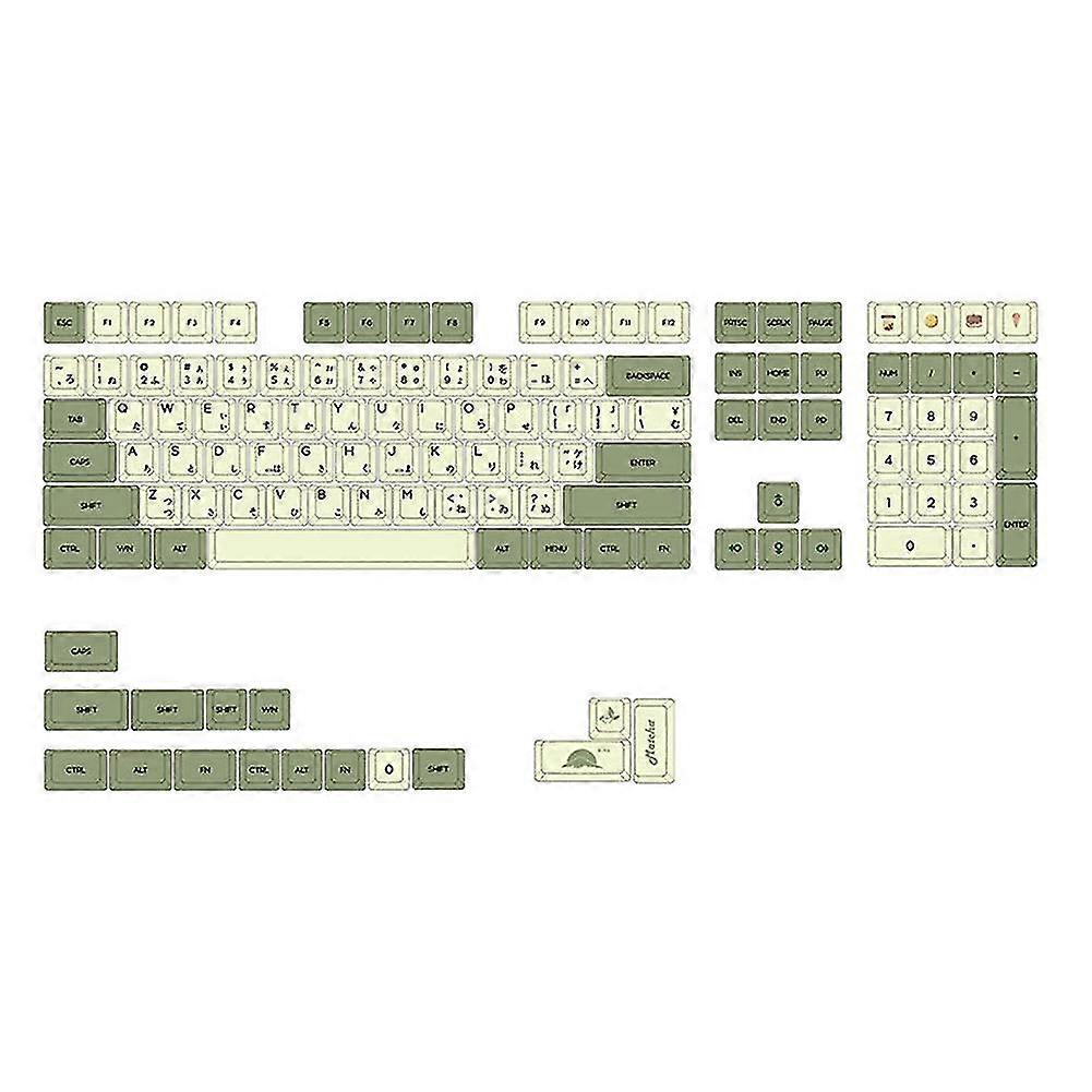 Green Ethermal Dye Sublimation Fonts Pbt Keycap For Wired Usb Mechanical Keyboard 124 Keycaps,japan