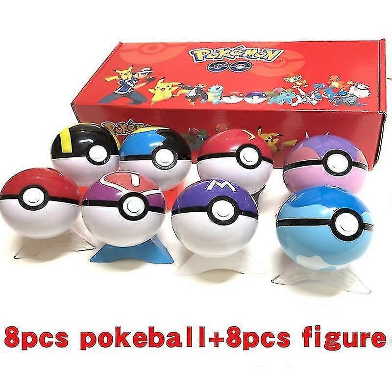 8 قطع بوكيبول بوكيمون غو لعب الكرة مع نموذج الشكل ألعاب دمية للأطفال هدايا