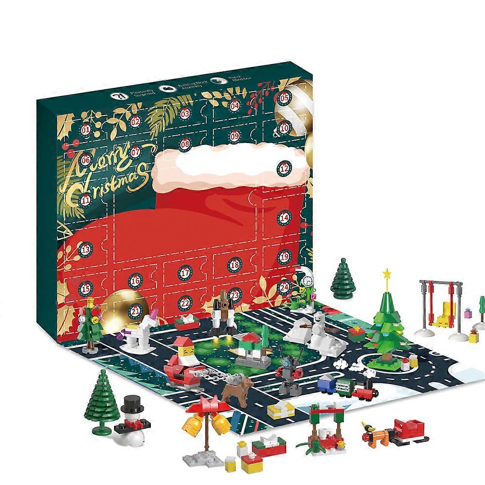 Christmas Advent Calendar Building Blocks Surprise Blind Box Xmas 24 Days Countdown Educational Toys for Kids Party Gift