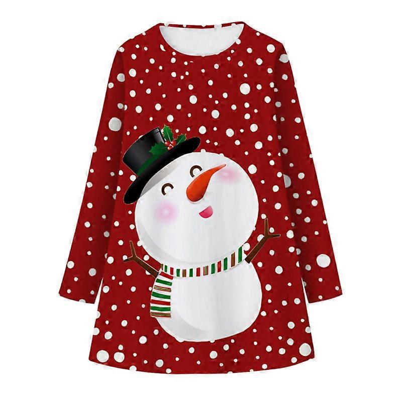 Küçük Kızlar Noel Elbisesi Noel Hediyeleri Kazak Elbise Uzun Kollu