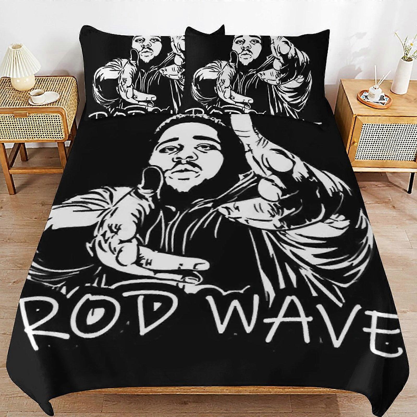 Bedding set WM308 Rod Wave Bedding Set Duvet Cover Comfortable and Lightweight Cartoon Bedding 3 Piece (Multiple sizes to choose from) SW308