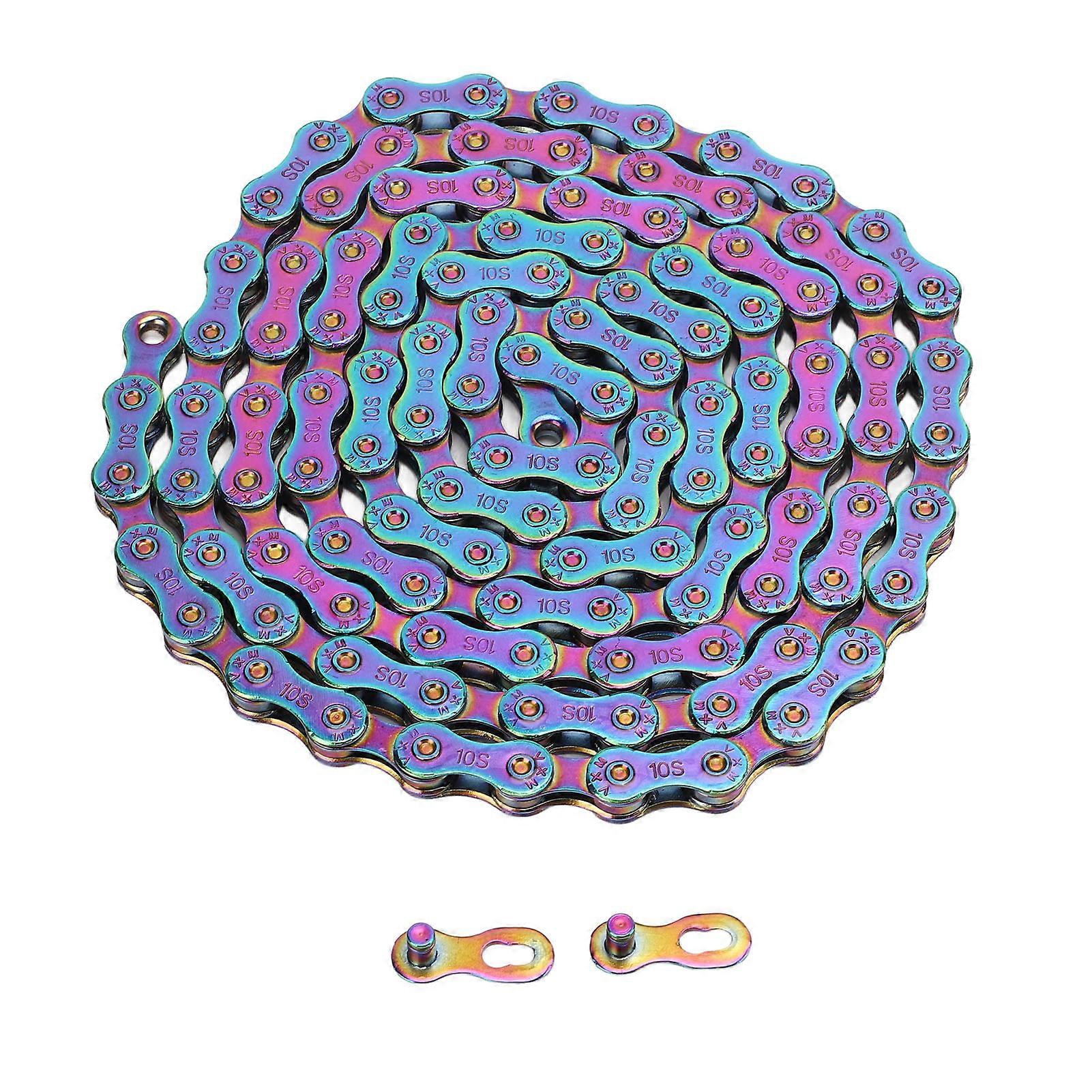 Bike Colorful Variable Speed Chain 10 Speed High Sensitivity Full Electroplating Anti Rust Bike Chain for Mountain Bike