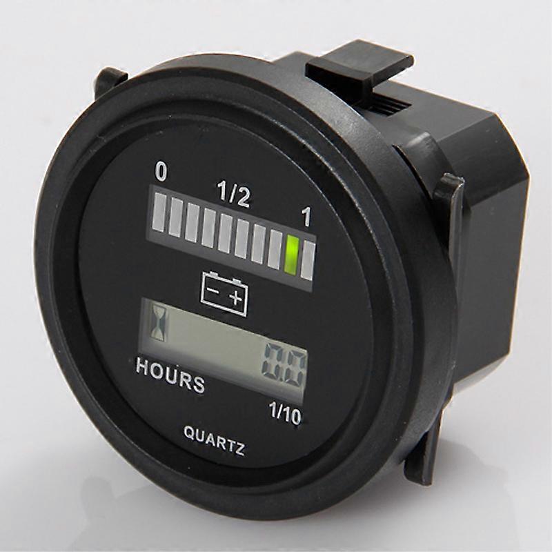 Round LCD Hour Meter with LED Battery Level Indicator Indicator 12V 24V 36V 48V 72V for Golf Car Sweeper~27341