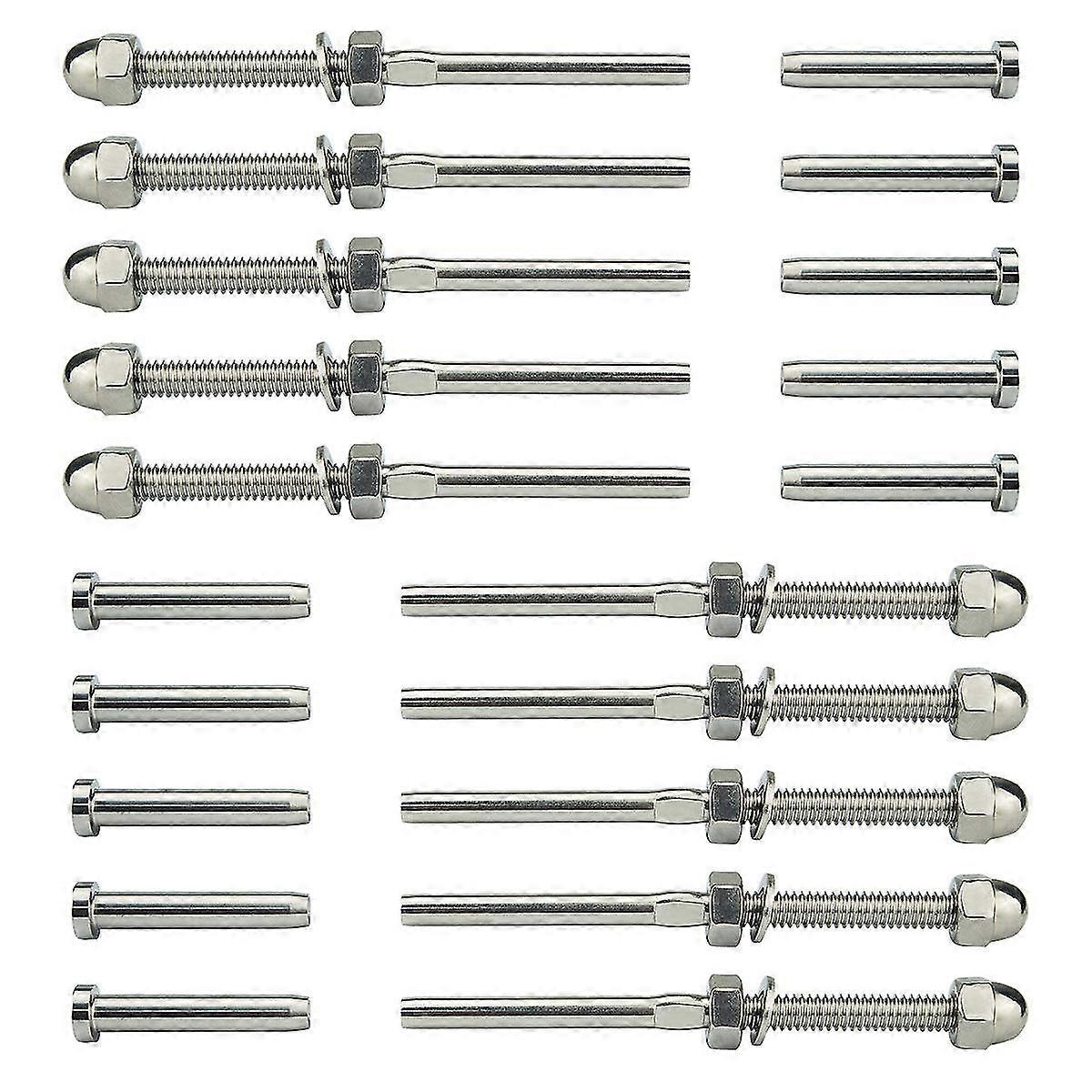 Threaded Bolt And Pedal Ball Cable Railing Kit End Fitting 0.32 Cm,t316 Marine Grade Stainless Stee