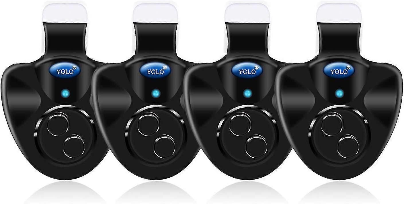 4pcs μαύρο ηλεκτρονικό οδηγημένο ελαφρύ κλιπ κουδουνιών συναγερμών δαγκώματος αλιείας στο καλάμι αλιείας (q)6417242410353