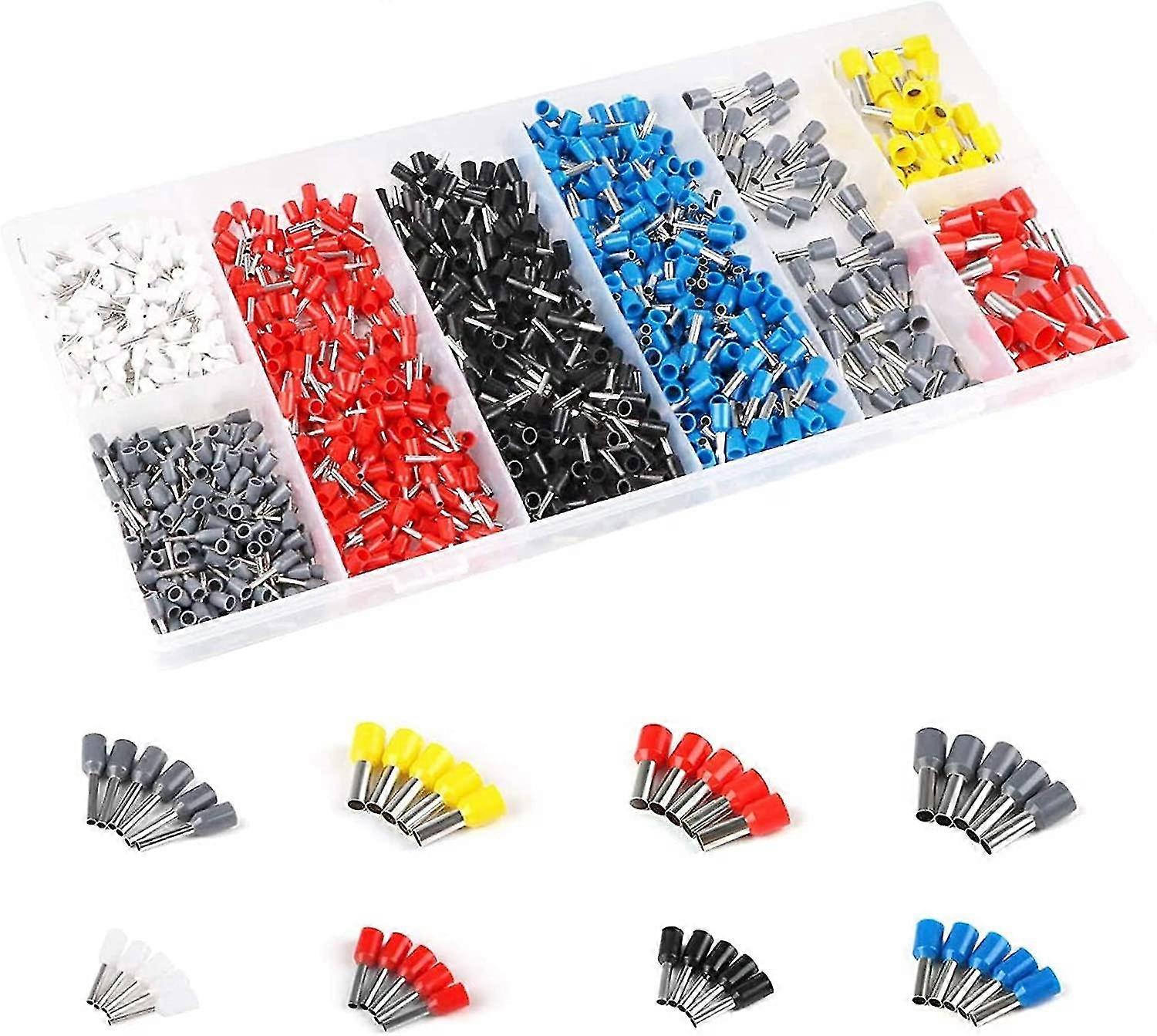 1200 Pieces Of Crimp-artery Sleeve Connector, Isolated Cable-pin End Large Range Of Wire End Sleeves With Portable Box