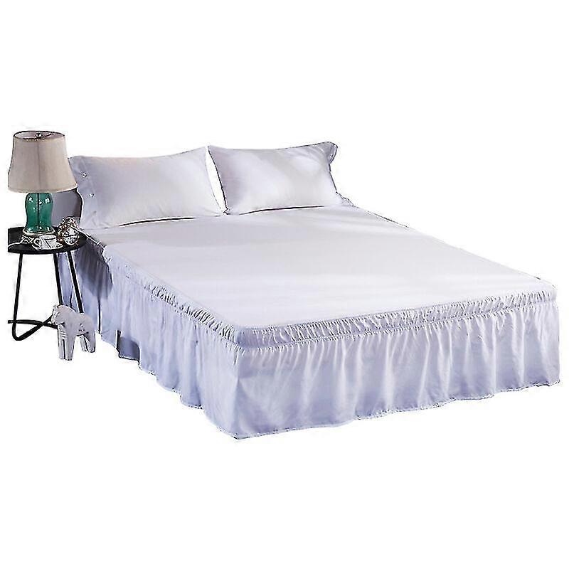 Ruffled Single Bed Skirt With Unicolor Elastic Band 180 X 200 40 Cm