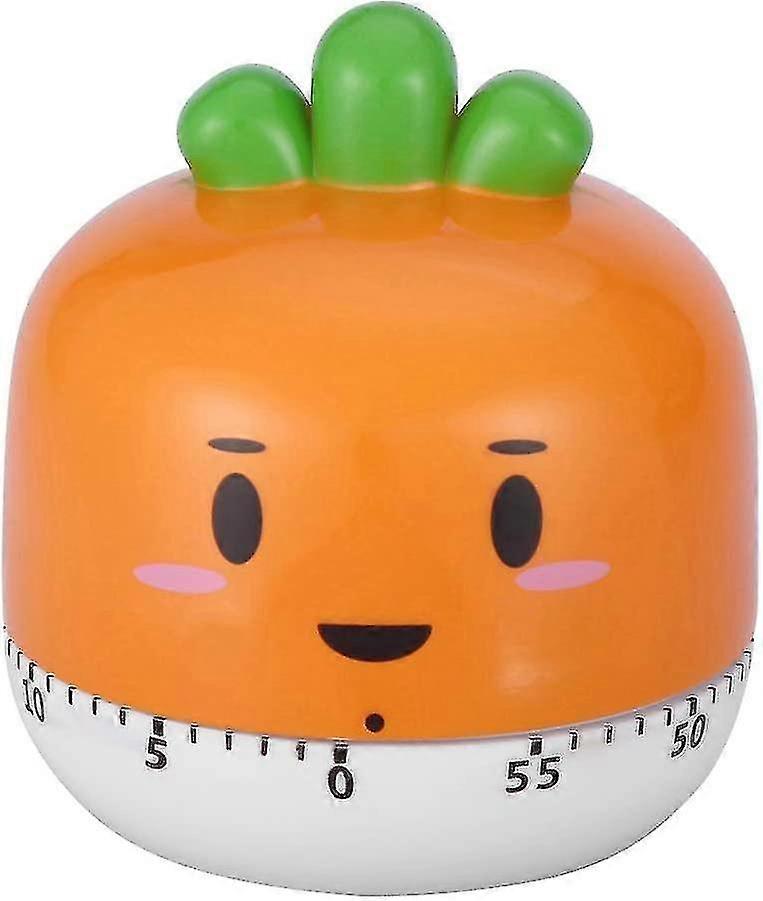 Cute Vegetables Shape Manual Mechanical Timer Countdown For Cooking And Alarm Exercise, No Battery (orange)