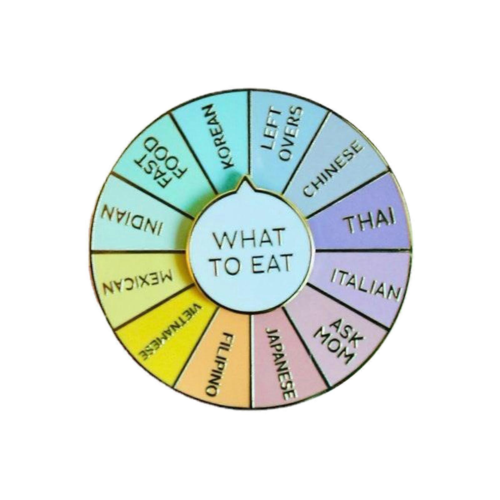 What to Eat Spinnings Pin Foodie Pin Interactive Pin Enamel Pin,2023 New