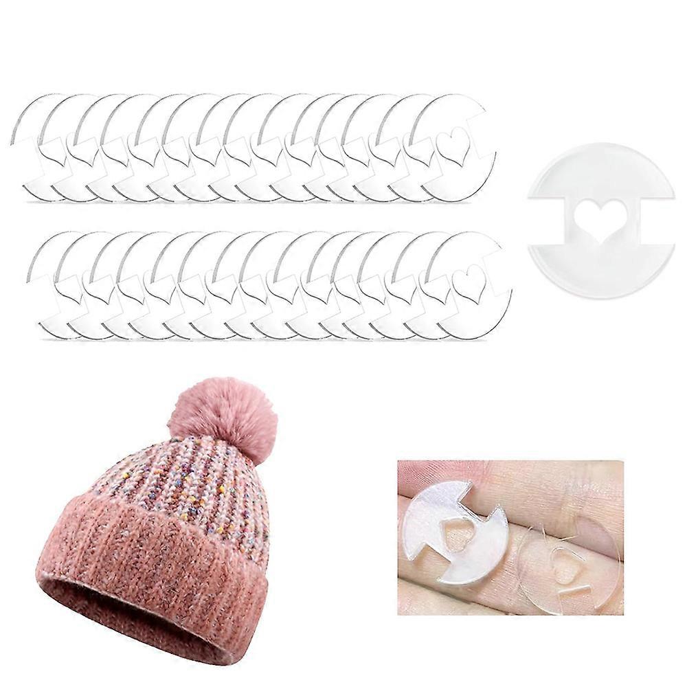 Clear Removable Poms Poms Buttons for Hats Easy Using Knitted Hat Fur Ball Fastener for Knit Beanies
