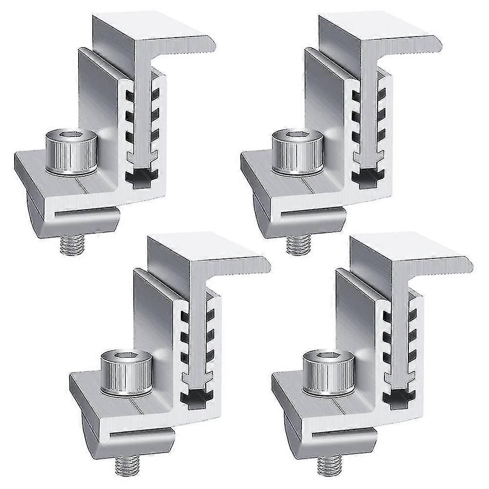 4 Packs Solar Panel Mounting Brackets Adjustable End Panel Clamp Aluminum Bracket For Solar Panel Photovoltaic Mounting